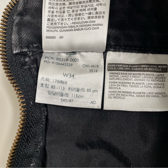 LEVI’S black denim cutoff shortalls with side zipper - Picture 5 of 10